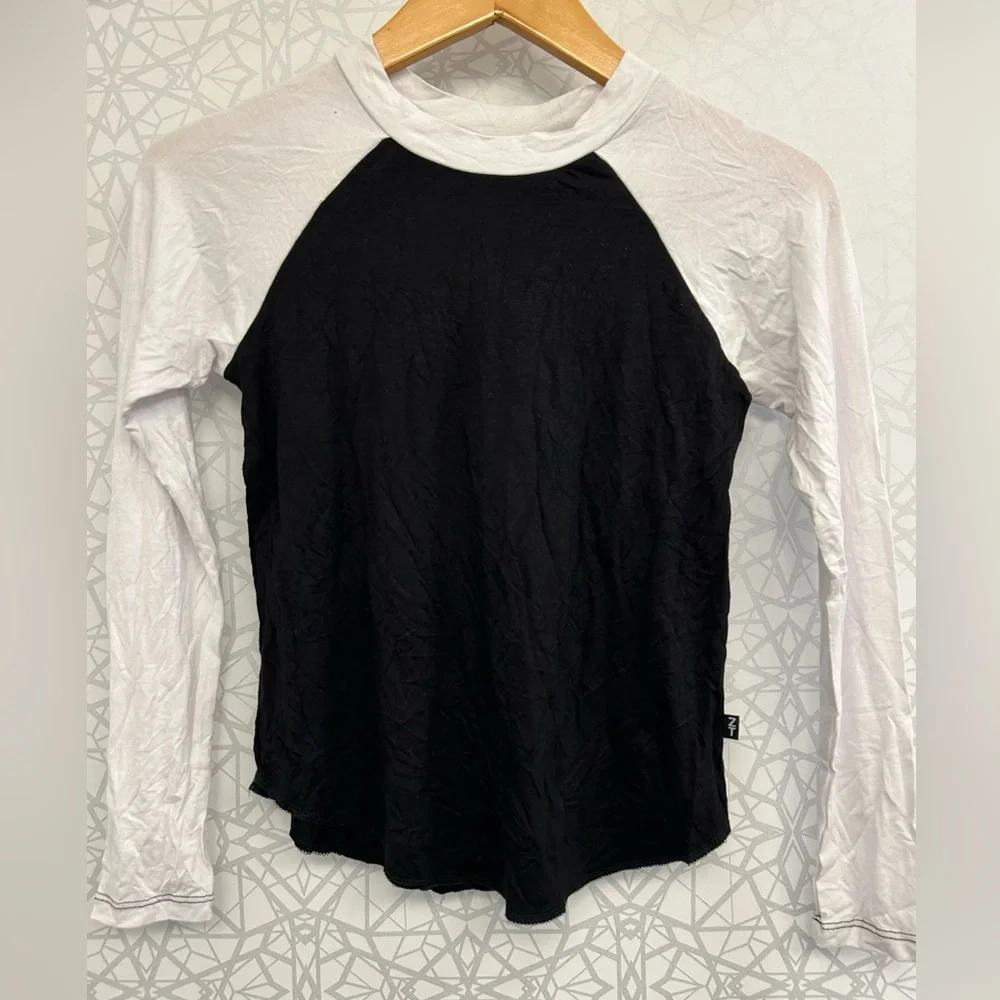 NWT Terez black and white long sleeve baseball T girls size XL